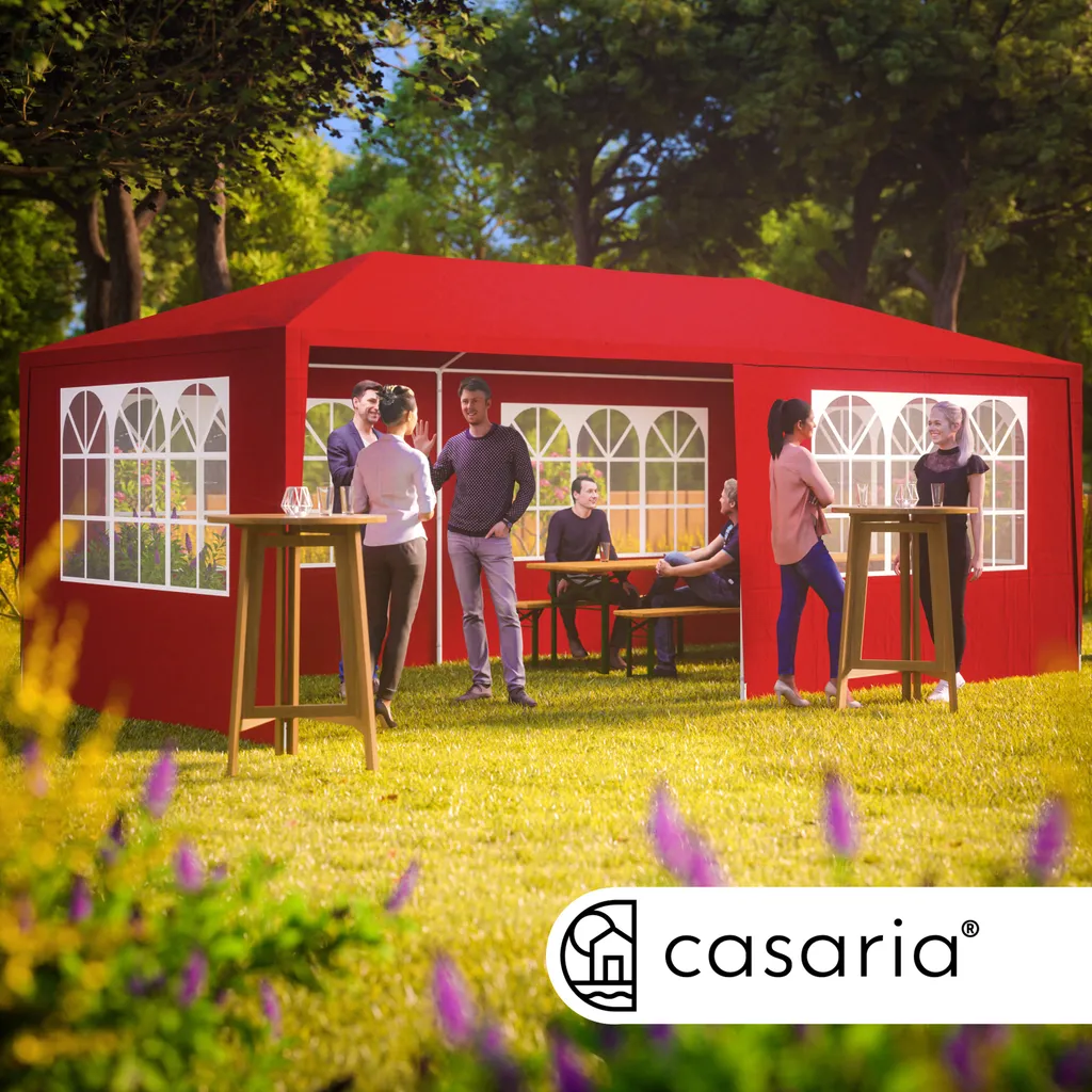 Casaria Gazebo da Giardino 3x6m Protezione UV 18m² Idrorepellente 6 Pareti Tenda Feste Padiglione Tendone Giardino - 2
