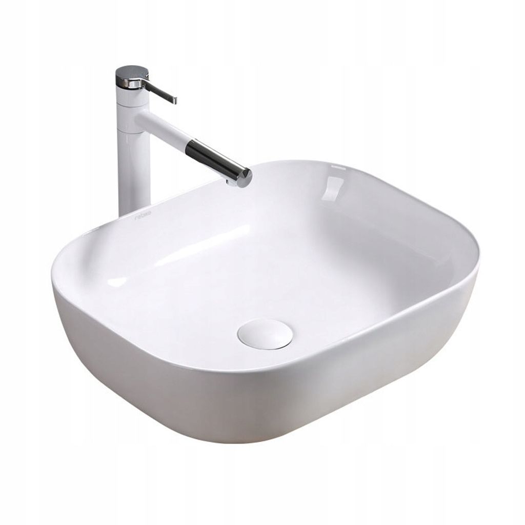 Umywalka Nablatowa Ceramiczna Stawiana Biała 41X31 Zdjęcie produktu 