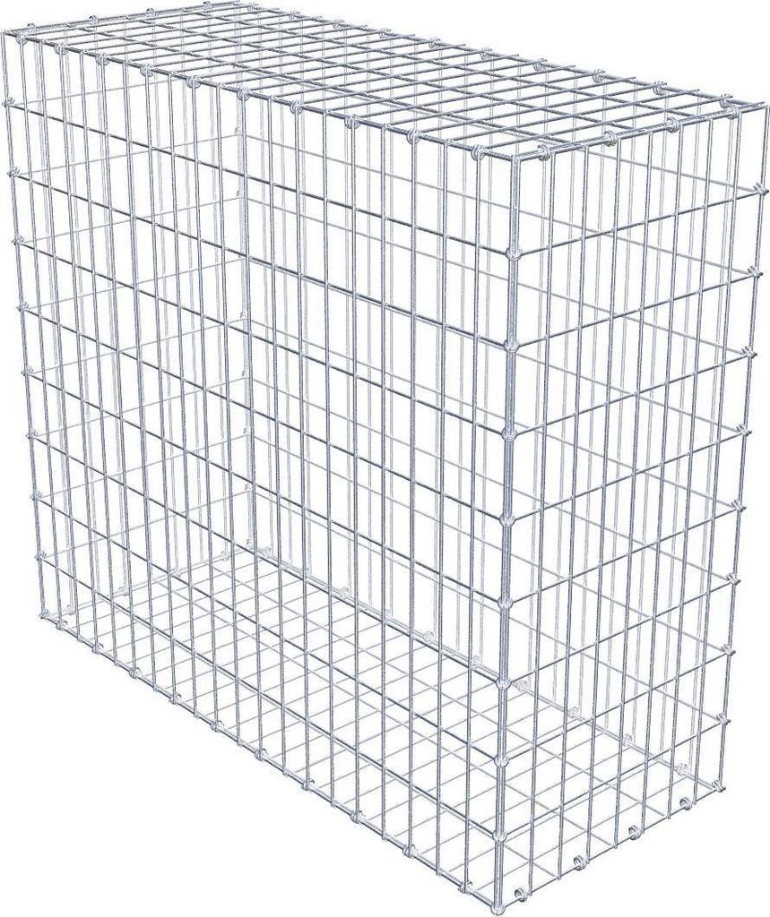 Gabione 100 cm x 90 cm x 40 cm (L x H x T), Maschenweite 5 x 10 cm, Spiralring