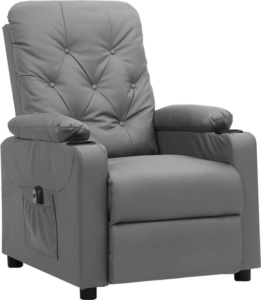 vidaXL Relaxsessel Elektrisch Grau Kunstleder