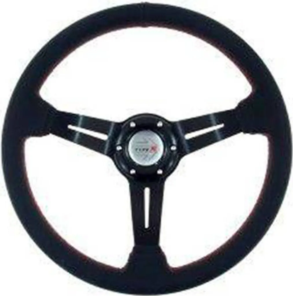 Volant tulipé 350mm sport en cuir noir de haute qualité déport 60 mm