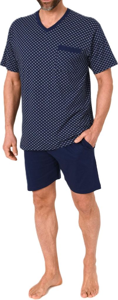 Normann Herren kurzarm Schlafanzug Shorty - Pyjama auch in Übergrössen erhältlich ; hellblau , 60