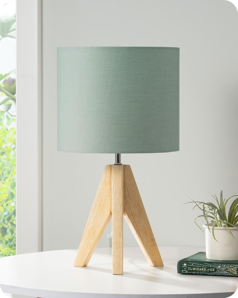 Lampe de table EDISHINE en bois, lampe de chevet LED avec Image du produit 