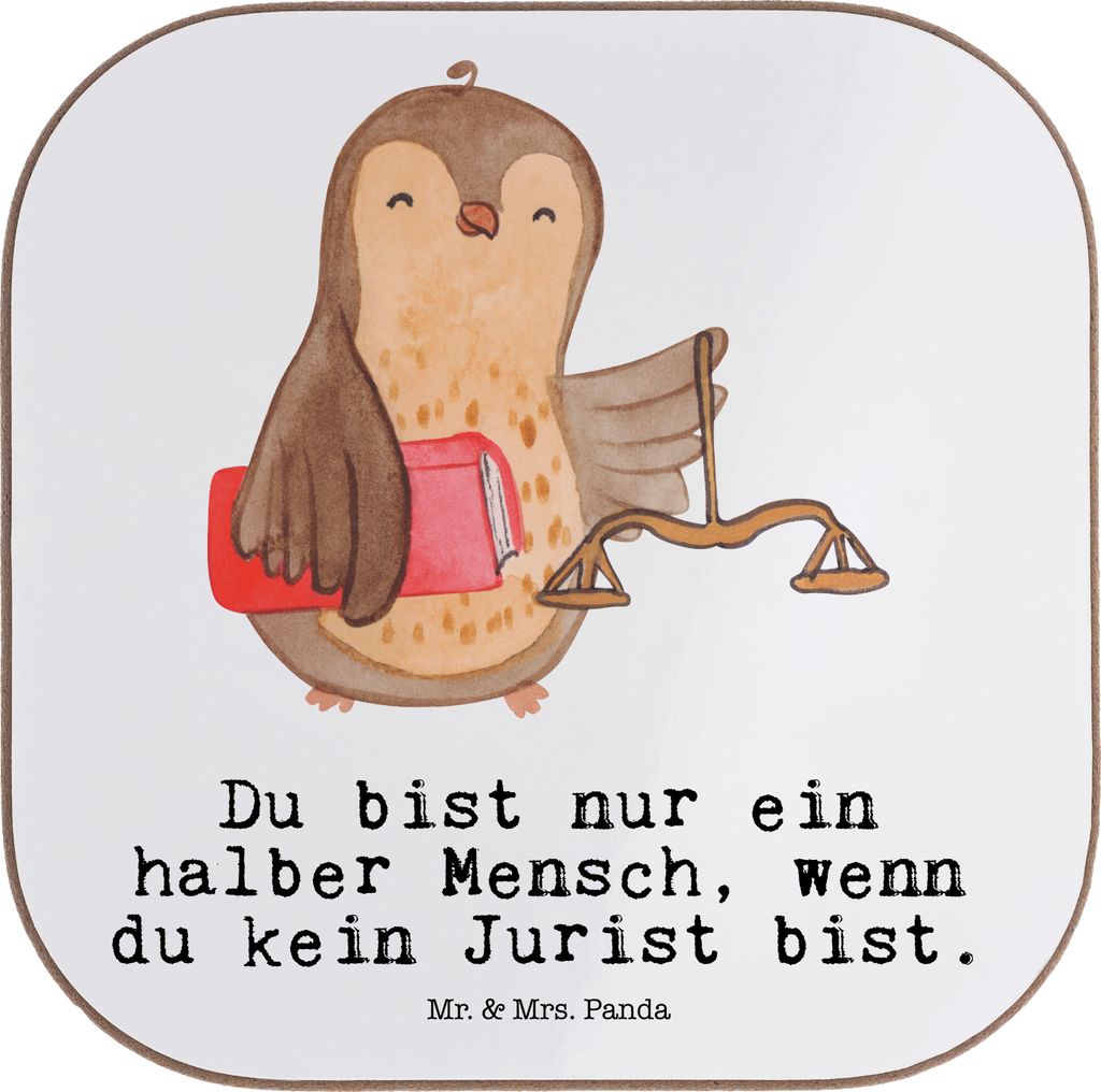 Mr. & Mrs. Panda Untersetzer für Gläser Jurist Herz - Weiß - Geschenk, Master Of Laws, Tassenuntersetzer, Anwalt, gläseruntersetzer, Tischunter...