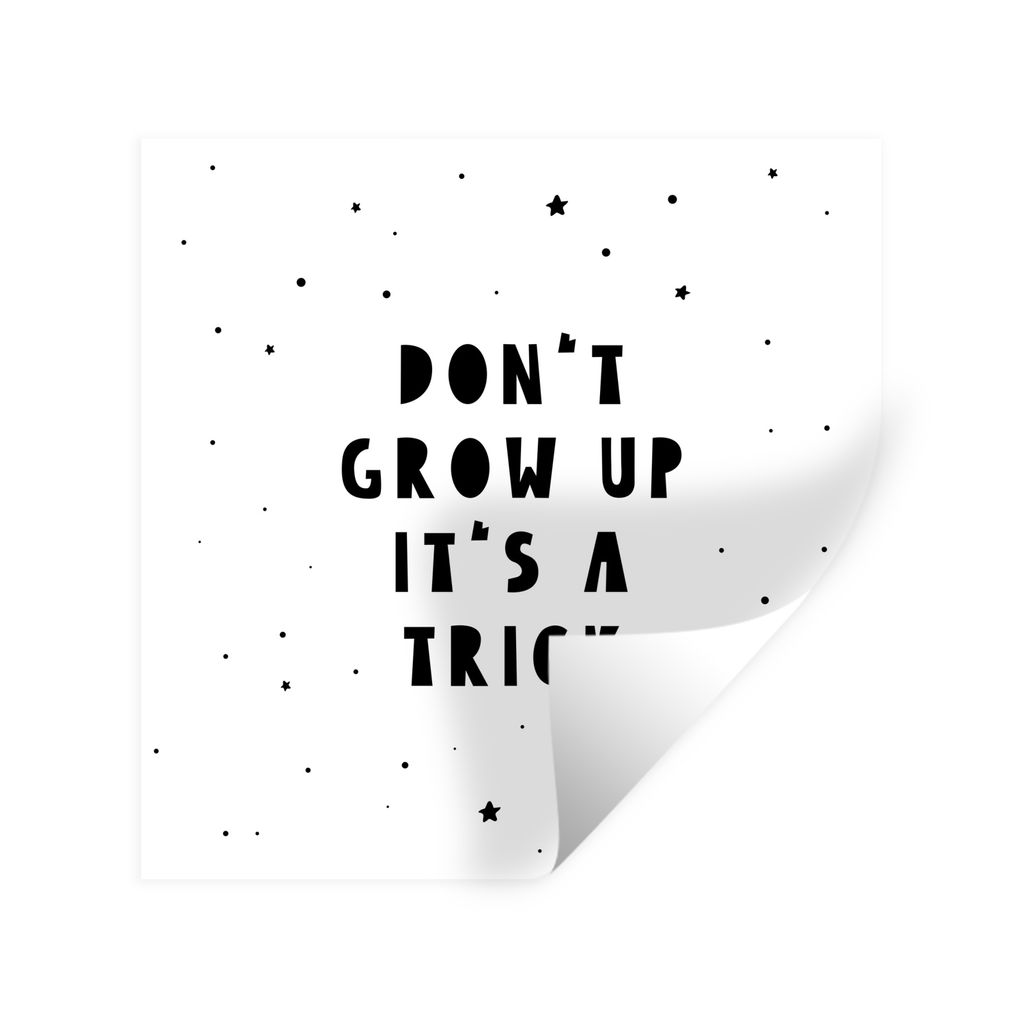 MuchoWow Wandtattoo Wandsticker Wandaufkleber Zitate - Werd nicht erwachsen, es ist ein Trick - Baby - Sterne - Kinder 100x100 cm Selbstklebend u...