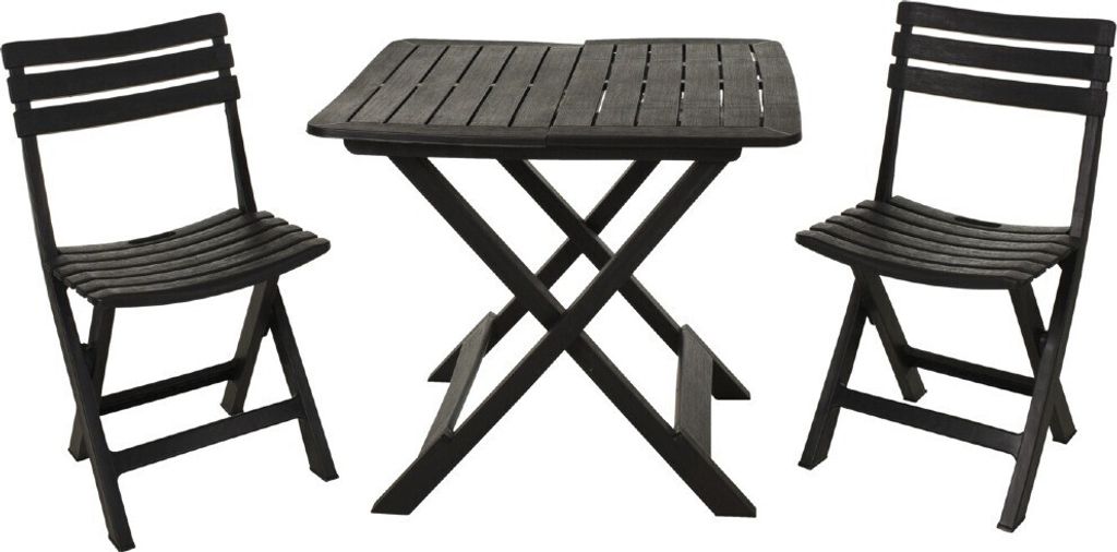 PROGARDEN Gartenmöbel KOMODO 3er-Set anthrazit KO-042981530