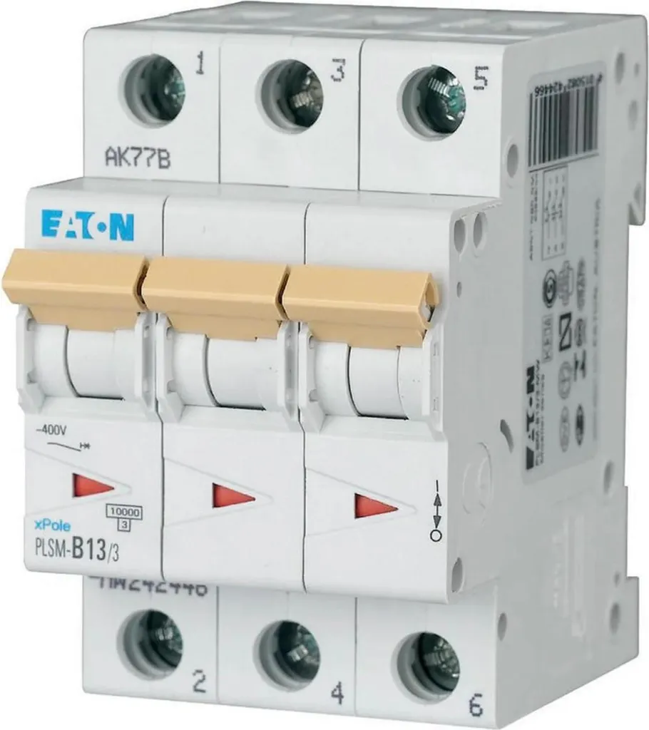 Disjoncteur magnétothermique Eaton 13A triphasé 10kA pour tableau nu