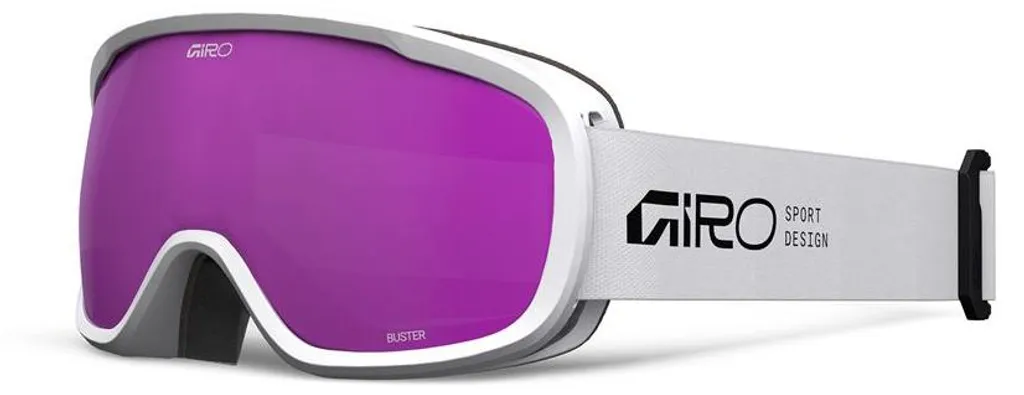 Giro Buster Masque de Ski Anti-buée Blanc Rose Ambre pour Jeunes Skieurs