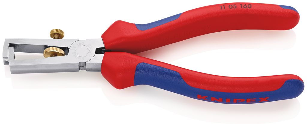 Knipex Abisolierzange verchromt, Griffe mit zweifarbigen - 11 05 160 SB