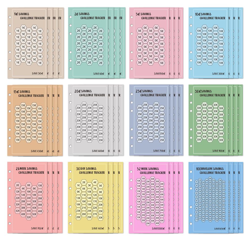 A6 Sparchallenge Budgetplaner (48er Set) - 12 Produktbild 