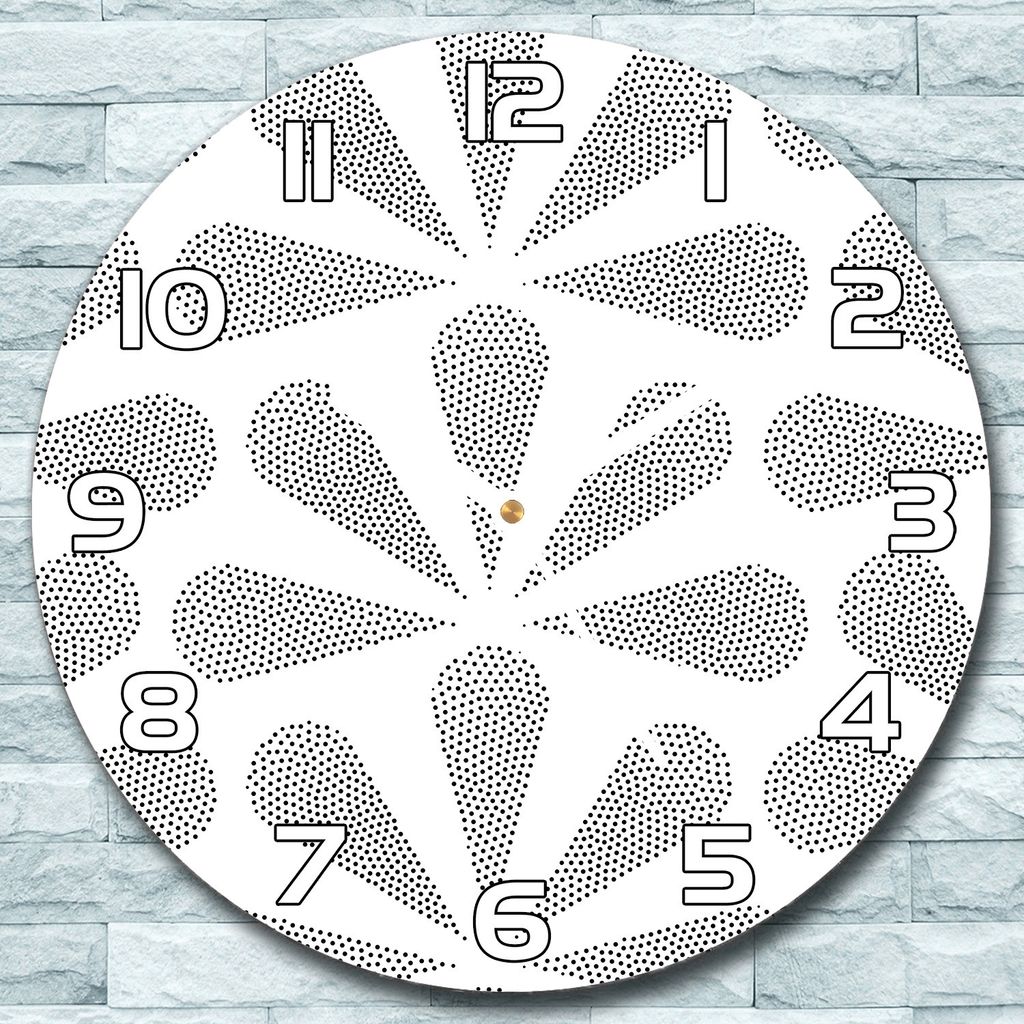 Wanduhr aus Glas Rund fi 30 Klassisches schwarz Quarz Deko Schlafzimmer Büro
