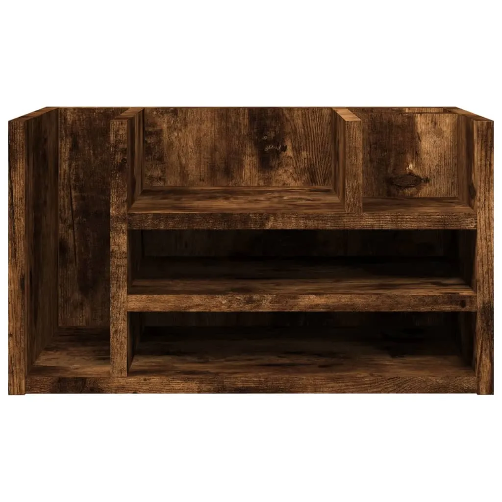 Support de bureau bois composite chêne fumé format 44,5x24x25 cm stable