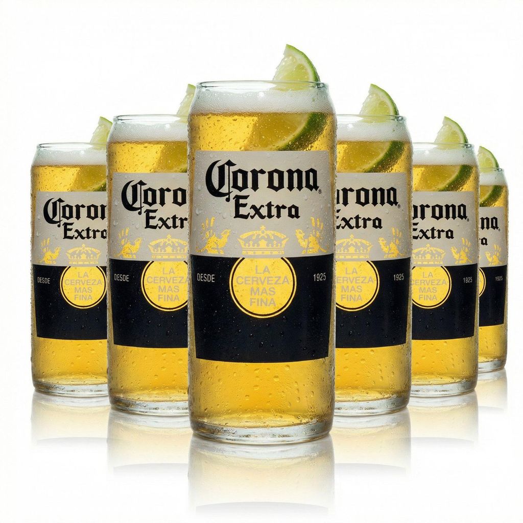 6x Corona Bierglas 0,33l Becher Pokal Kontur Gläser Gastro Produktbild 