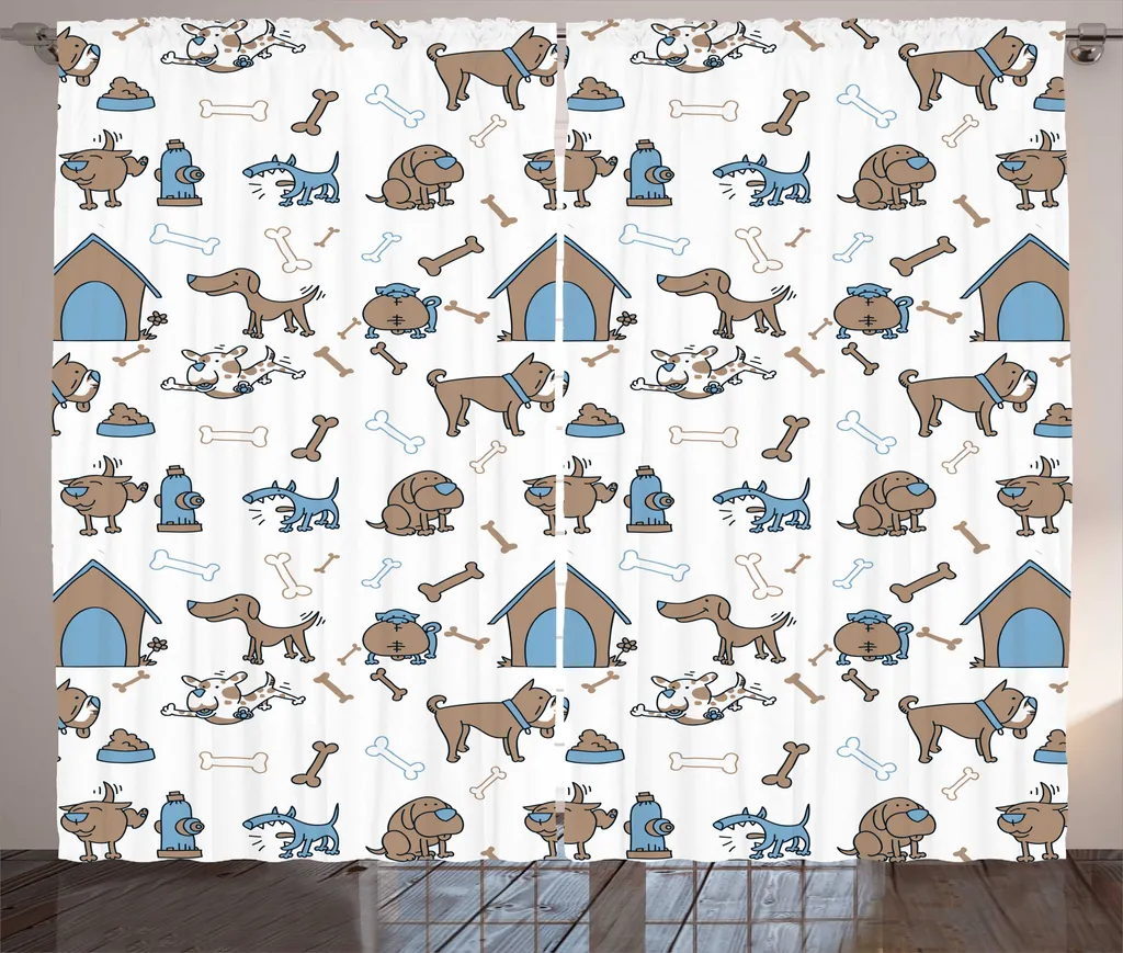 Rideau occultant décoratif Dog Elements 280x225 cm pour chambre calme