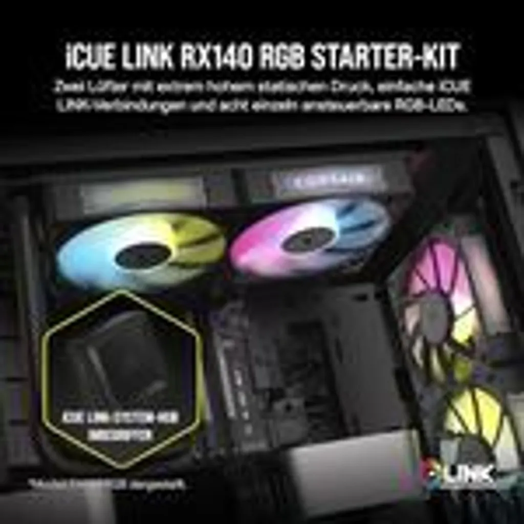 Corsair CO-9051020-WW CORSAIR Lüfter 140*140*25 RX140 RGB iCUE Link Dual Kit - 5