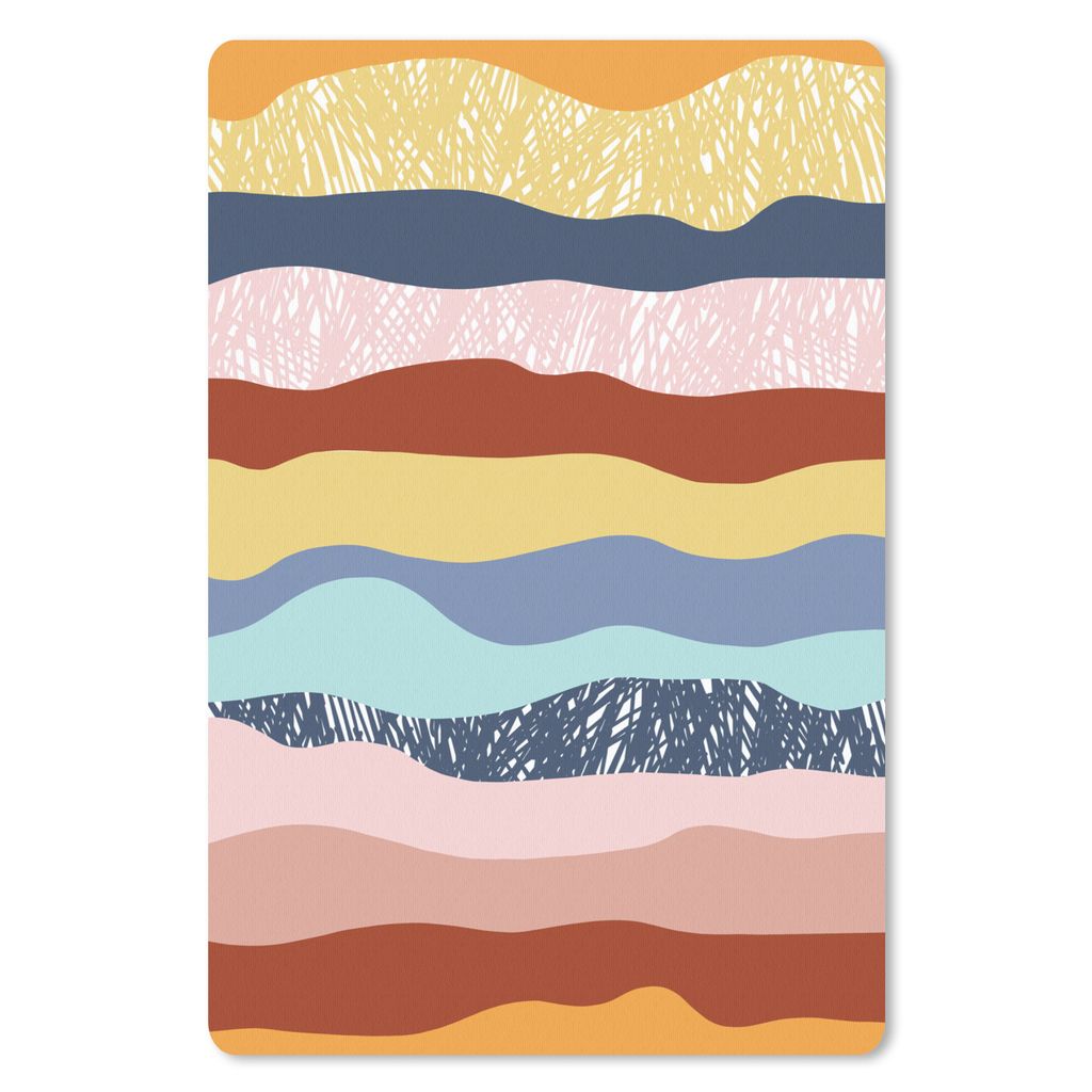 MuchoWow Mauspad Mousepad Streifen - Kinder - Design 18x27 cm - Mousepads - Maus Mat - Pad - Mausunterlage