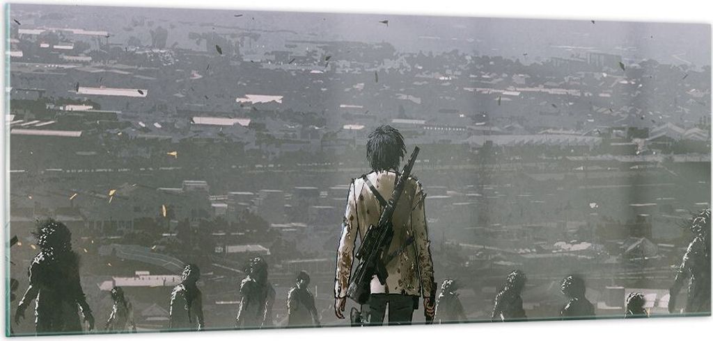 Bilder auf glas - Fantasie Krieg - 100x40cm - Glasbilder - Wandbilder - Kunstdruck - zum Aufhängen bereit - Wanddekoration aus Glas - Glas Bilder ...
