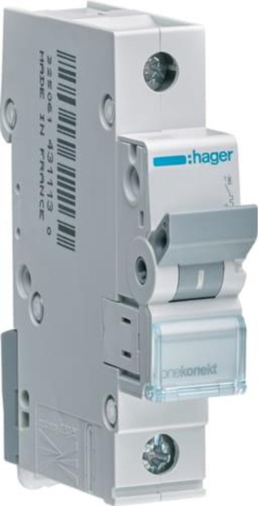 HAGER MCB Leitungsschutzschalter 6kA 1P C 0,5A MCN100E