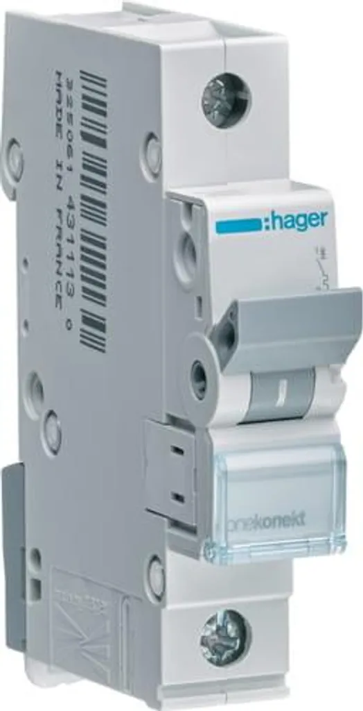 Disjoncteur 1P C 0,5A MCN100E Hager - Protection Courbe C 6kA NF