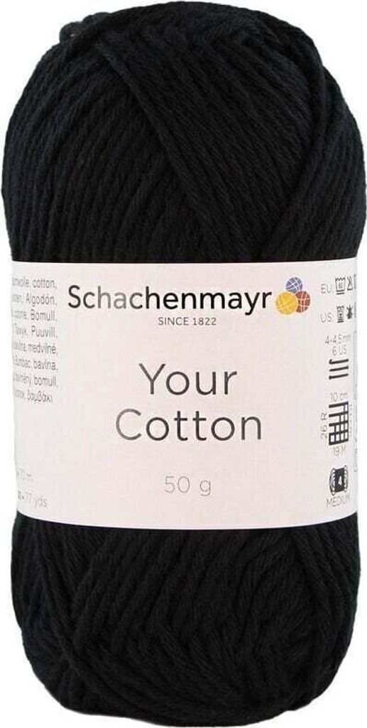 Schachenmayr Your Baumwolle 00099 Black Strickgarn
