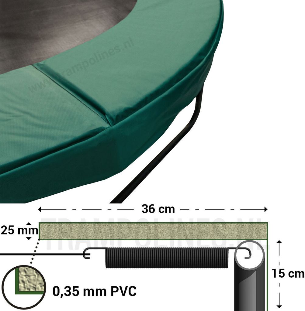 Trampolin Randabdeckung Magic Jump 360 - 366 cm Grün
