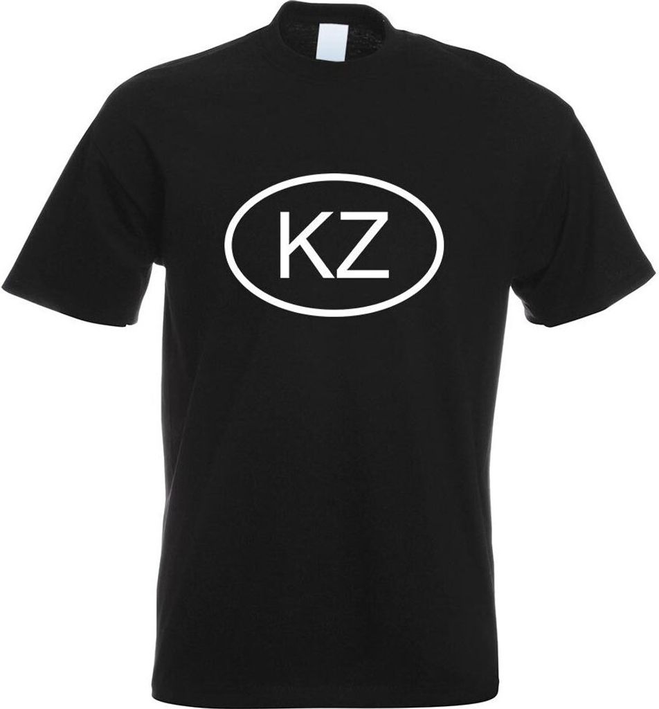 Kiwistar - T-Shirt - schwarz - Kasachstan KZ Motiv Bedruckt Funshirt Design Print - mit Motiv Bedruckt - Funshirt Design - Sport - Freizeit - Herre...