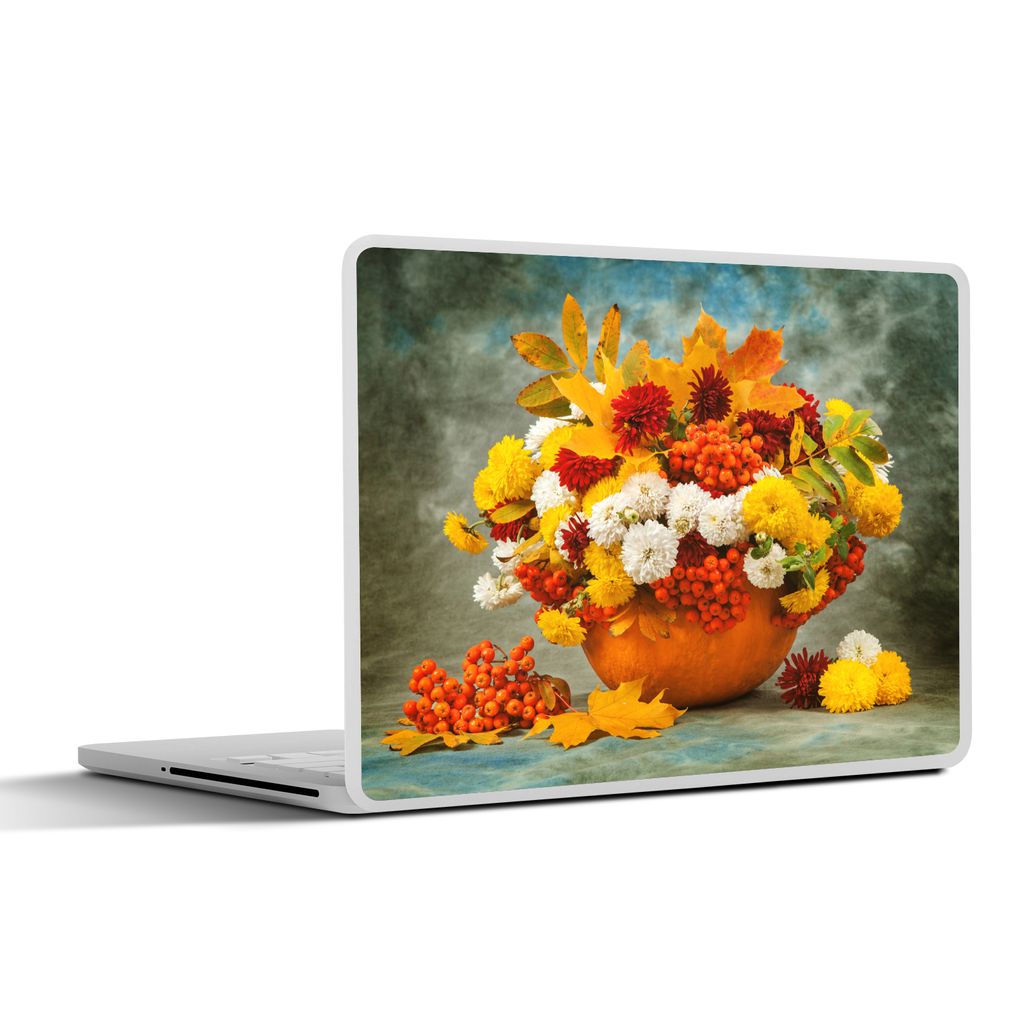 MuchoWow Laptop Aufkleber Sticker Cover Blumen - Herbst - Obst 31x22.5 cm - Laptop-Deko