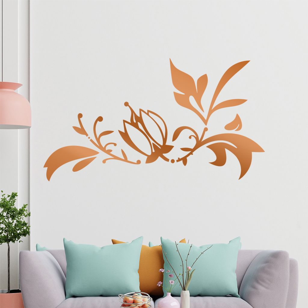 Blume - Ranken Wandtattoo in 6 Größen - Wandaufkleber Wall Sticker - Dekoration, Küche, Wohnzimmer, Schlafzimmer, Badezimmer