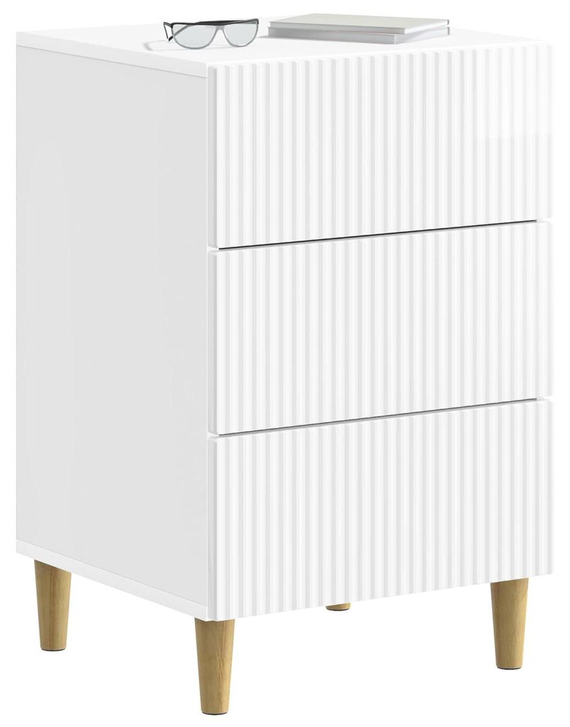 vidaXL Mesita de noche, blanco brillante, 43 x 41 x 66,5 Imagen del producto 