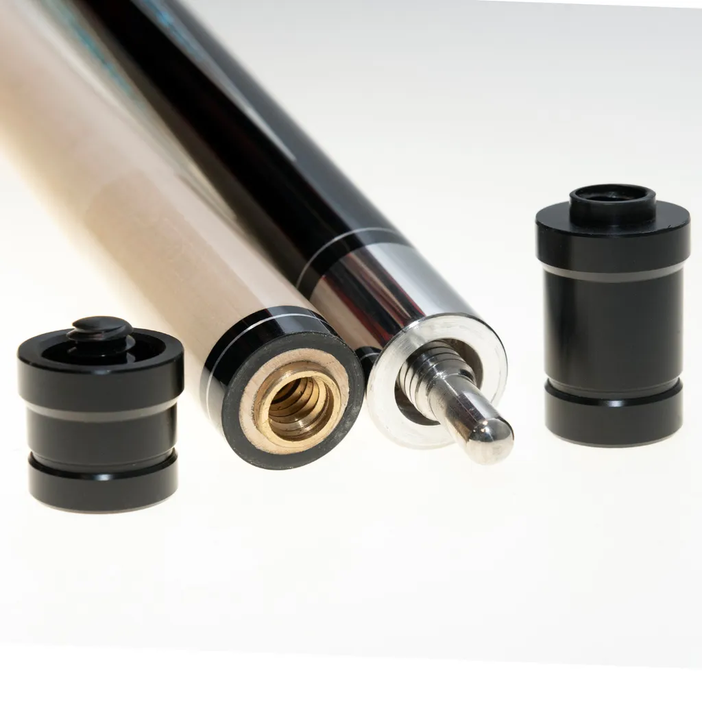 Queue de billard BlackStar avec protection de filetage noir et blanc