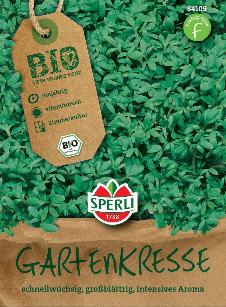 SPERLI Gartenkressesamen Einfache Grüne Lepidium sativum 25-30 lfd. Meter