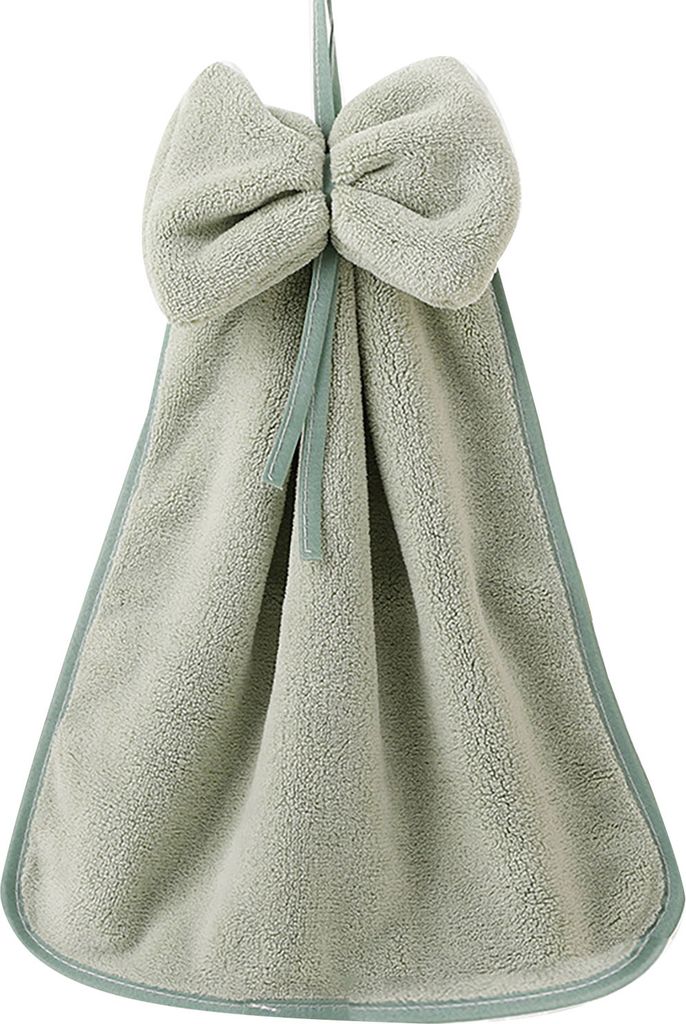Handtuch aus Korallenvlies, einfarbiges Design mit Schleifendekor, schnelltrocknend, saugfähig, reduziert Wasserflecken, hält die Hände sauber, ...