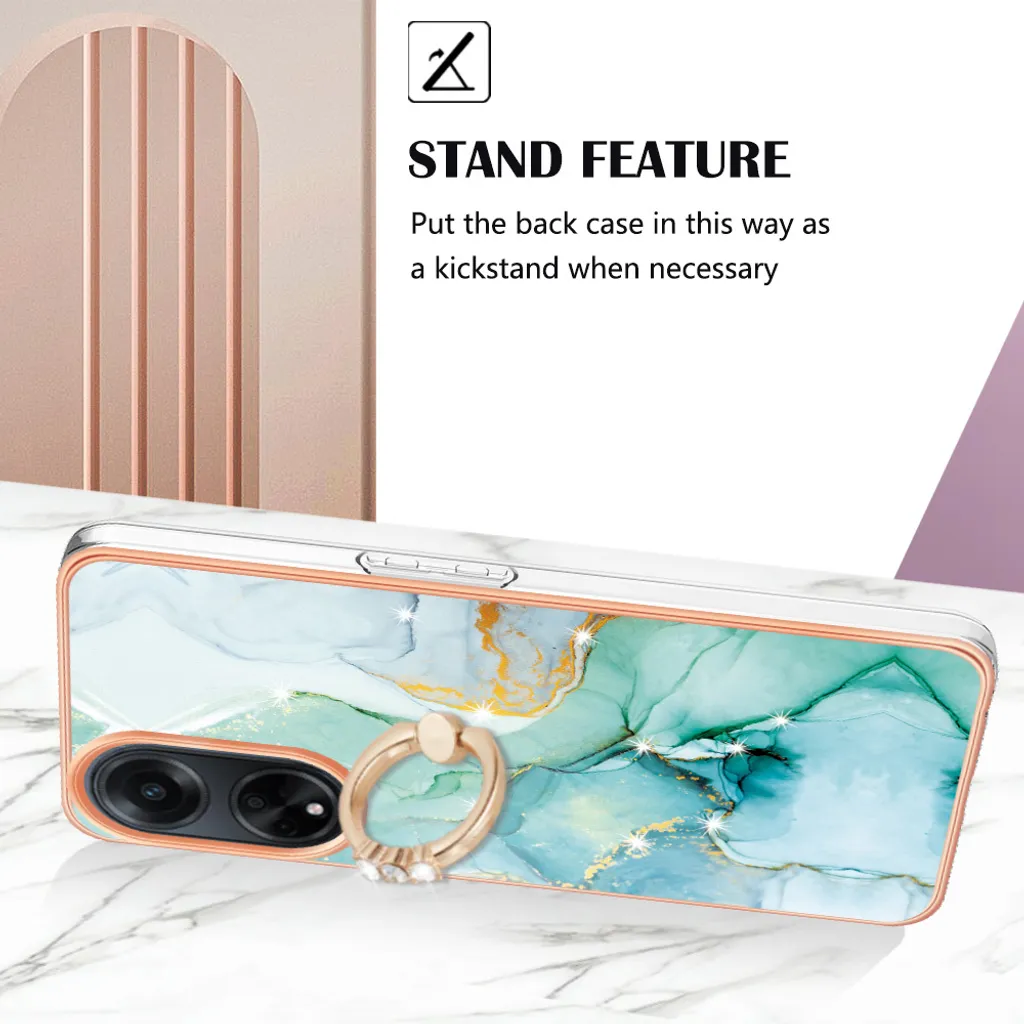 Cover Antiurto Oppo A98 - Silicone Morbido Grigio Design Fantasia