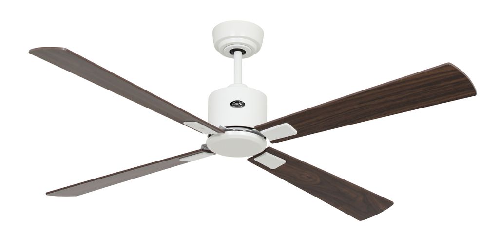 Energiespar Deckenventilator Eco Neo III 132 cm Weiß Flügel Nussbaum / Kirschbaum mit Fernbedienung