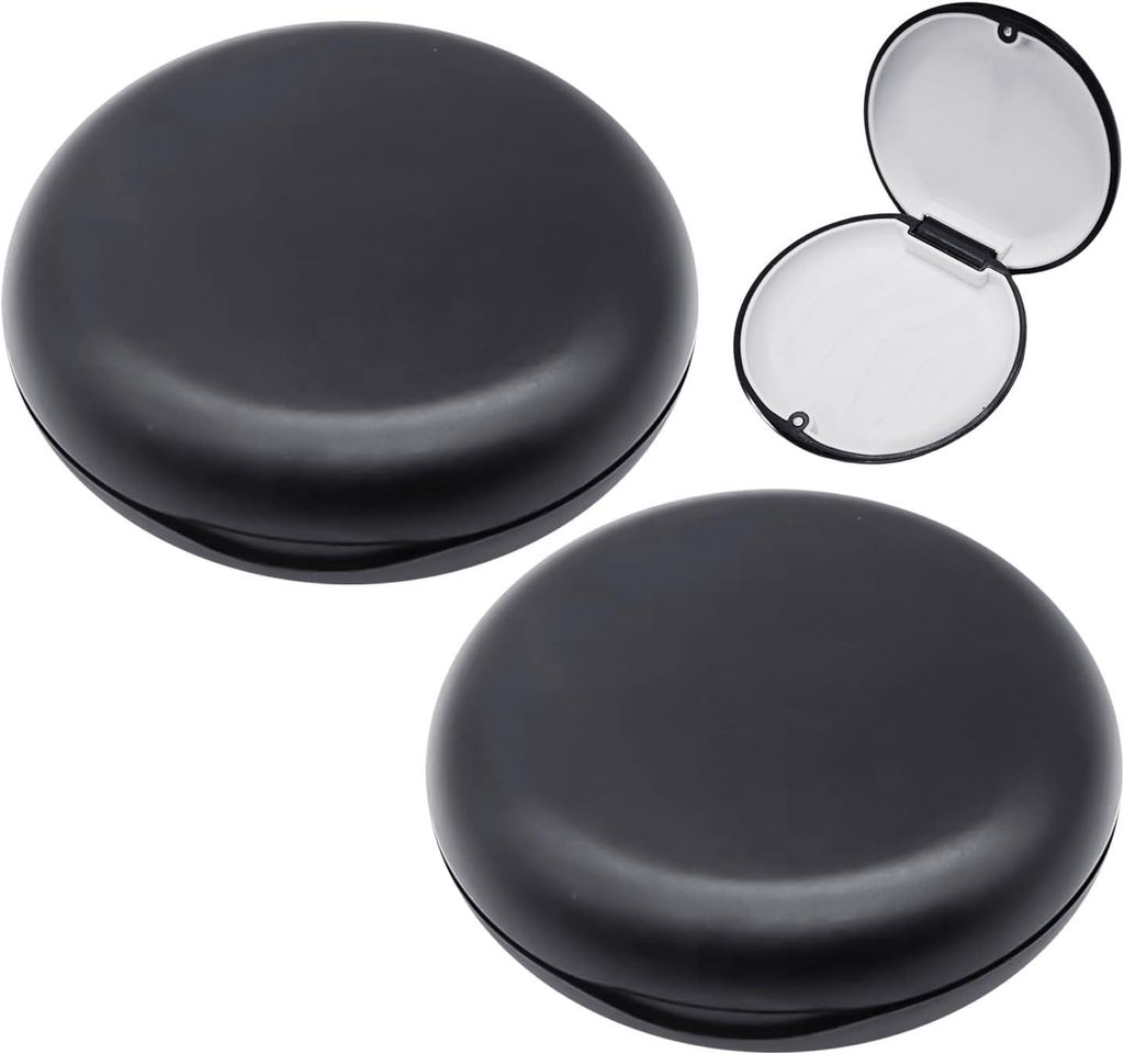 Set mit 2 Aufbewahrungsboxen für Zahnprothesen – Stabile Aufbewahrungsbox – Für Mundschutz – Schwarz