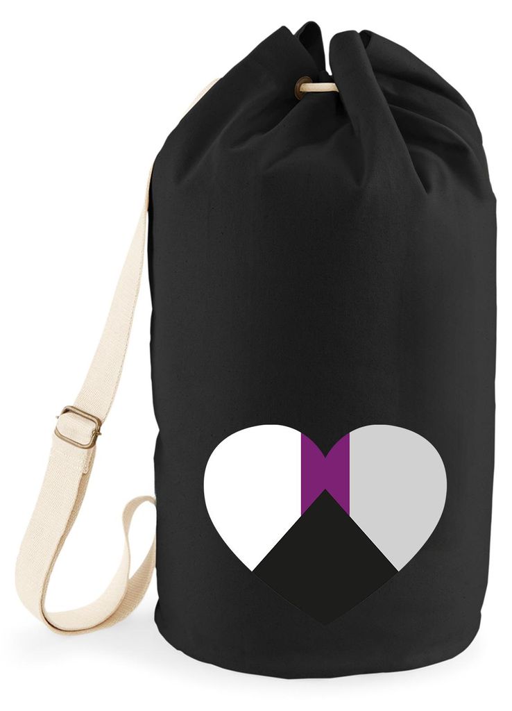 Huuraa Seesack Demiuell Pride Flagge LGBTQ Herz 20 Liter Black Baumwolle Rucksack Geschenkidee