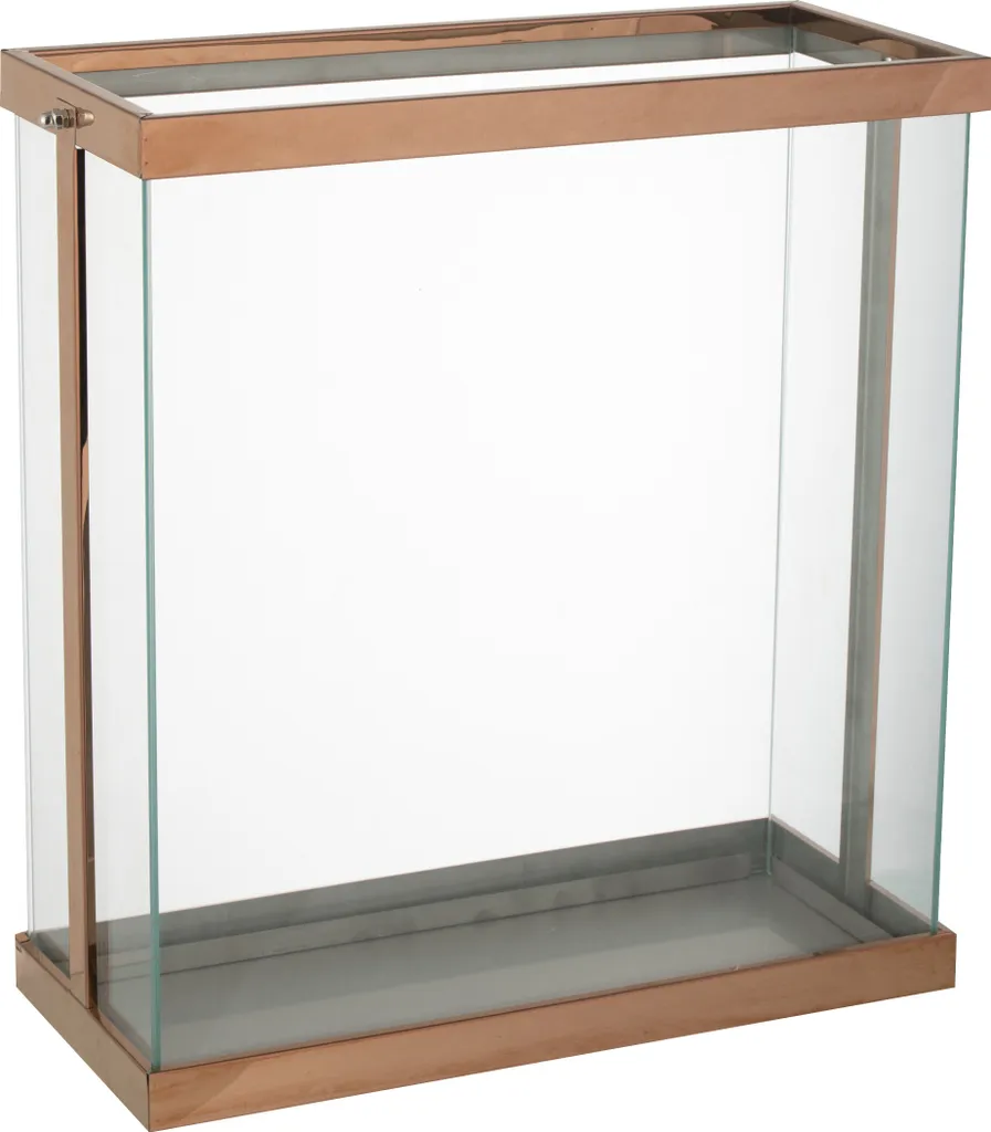 Lanterne Rectangulaire J-Line Enma en Fer et Verre Coloris Cuivre Large