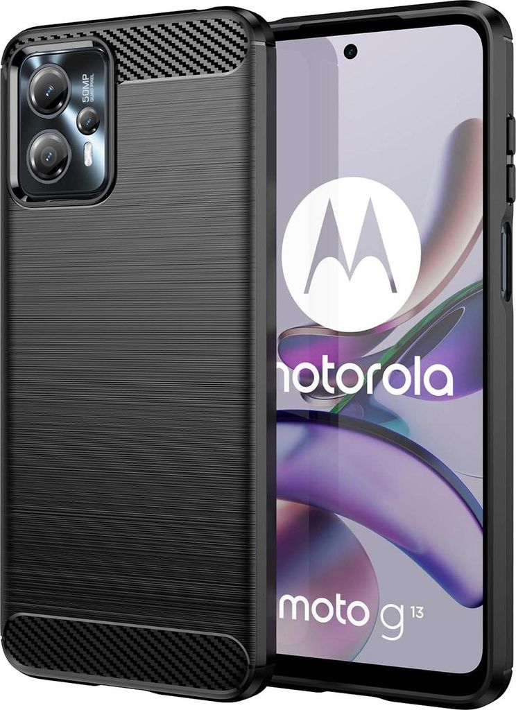 Hülle Carbon für Motorola Moto G13 / G23 Schutzhülle Handy Case TPU Cover Handyhülle