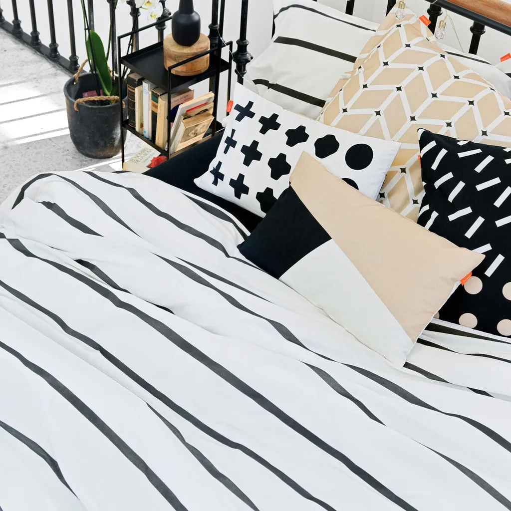 Housse de couette HappyFriday Blanc Blush sable Multicolore 140 x 200 cm