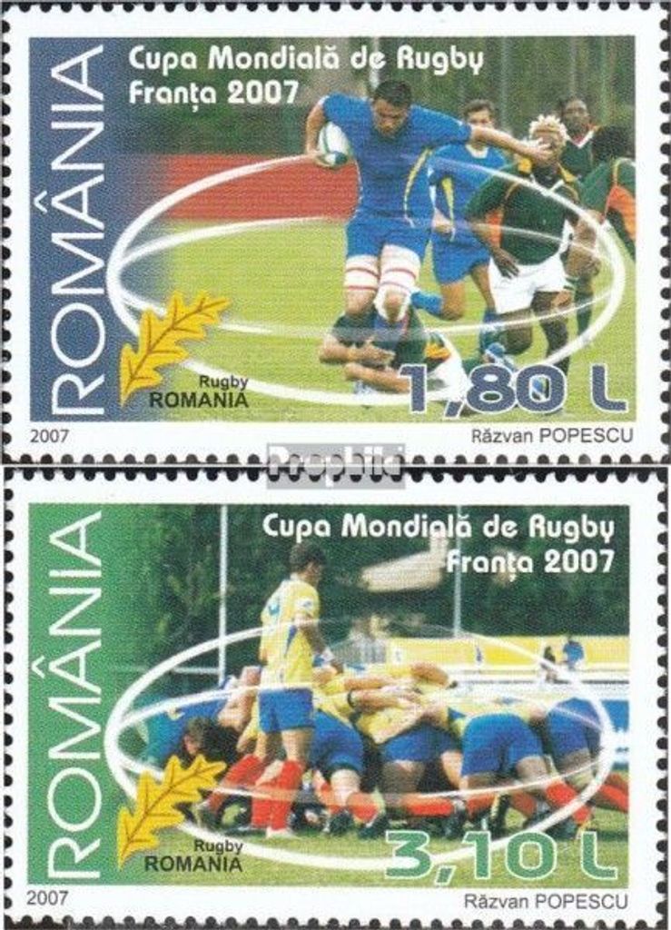 Briefmarken Rumänien 2007 Mi 6242-6243 (kompl.Ausg.) postfrisch Rubgy - WM