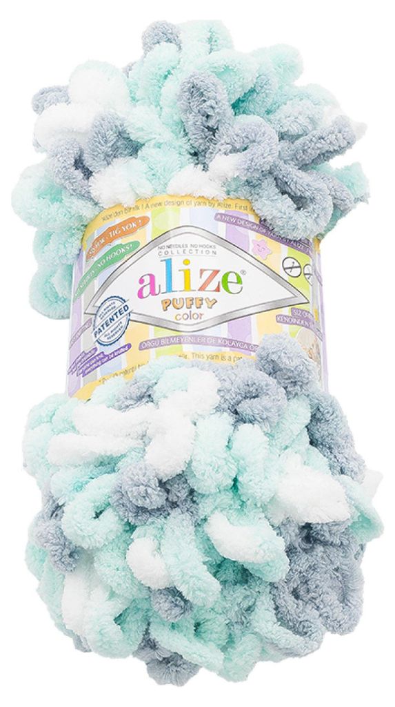 Colore PUFFY - 100g / 9 m - Bianco, Grigio, Menta Immagine del prodotto 