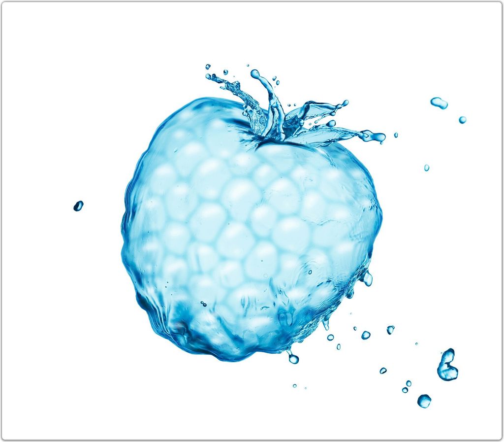 Spritzschutz Herdabdeckplatte Schneidebrett aus Glas Brombeere aus Wasser 1-Teilig (60x52cm)