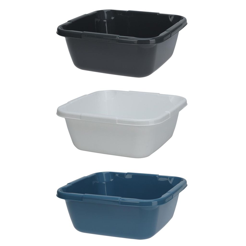 3x Spülschüssel Kunststoff Eckig 6 Liter Waschschüssel Produktbild 