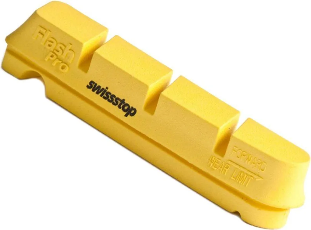 Patins Swissstop Race Flash Pro Jaune pour Freiner sur Roues en Carbone