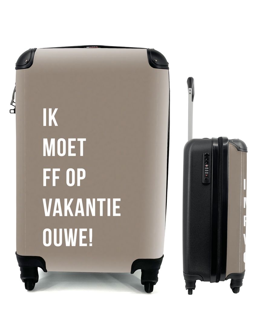 MuchoWow Koffer Handgepäck Trolley Rollkoffer Kleine Reisekoffer mit 4 Rollen - Zitate - Ich brauche ff, um in Urlaub zu fahren, alter Mann! - B...