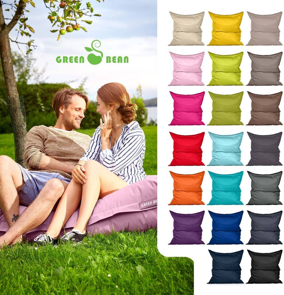 Green Bean Sitzsack "Square" XXL 140x180cm mit 380 Liter EPS Perlen - Riesensitzsack für Kinder & Erwachsene - Rosa