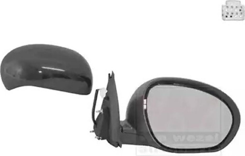 VAN WEZEL 3380806 Außenspiegel Seitenspiegel Rechts für NISSAN JUKE (F15) Konvex Unbeheizt Grundiert