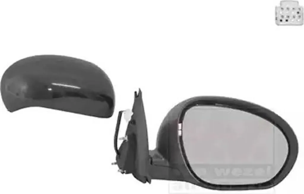 Rétroviseur Droit NISSAN JUKE F15 Prépeint - Van Wezel 3380806 Convexe