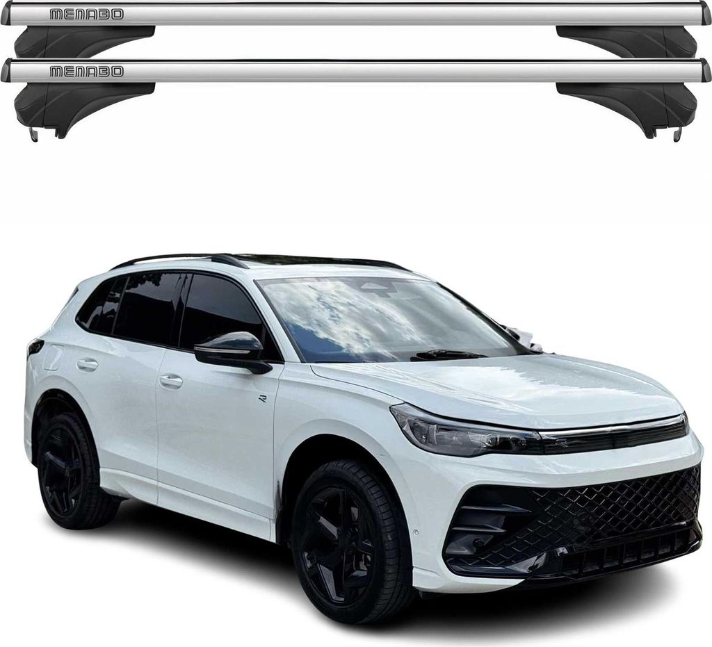 Menabo Dachträger Grundtäger für VW Tiguan 2024-2025 Aluminium Silber 2 tlg