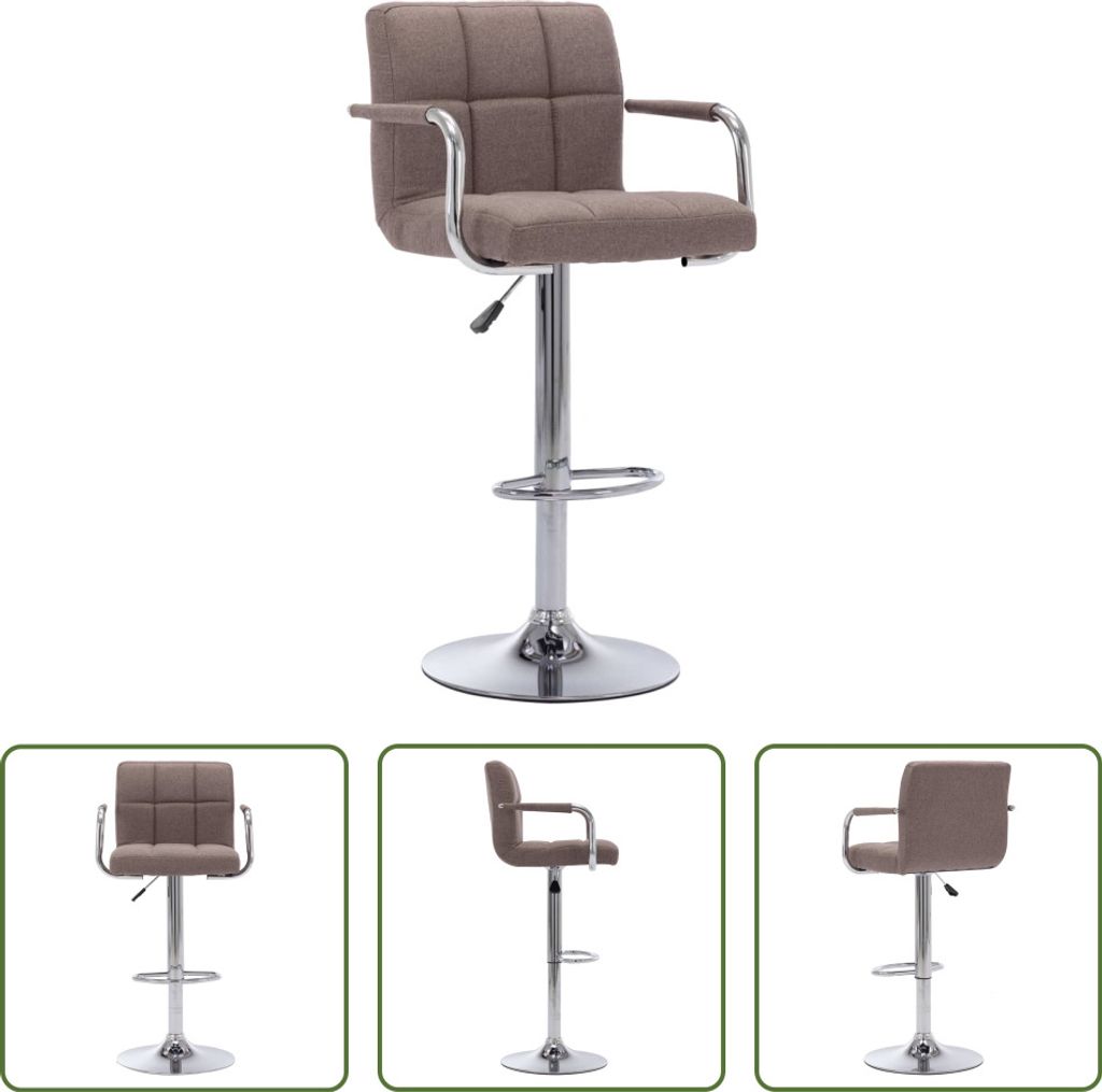 The Living Store Barhocker Taupe Stoff